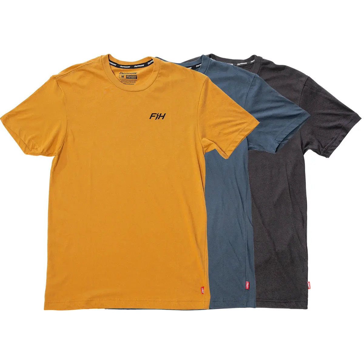 Basic Tech Tee 3-Pack - Black/Indigo/Vintage Gold Fasthouse