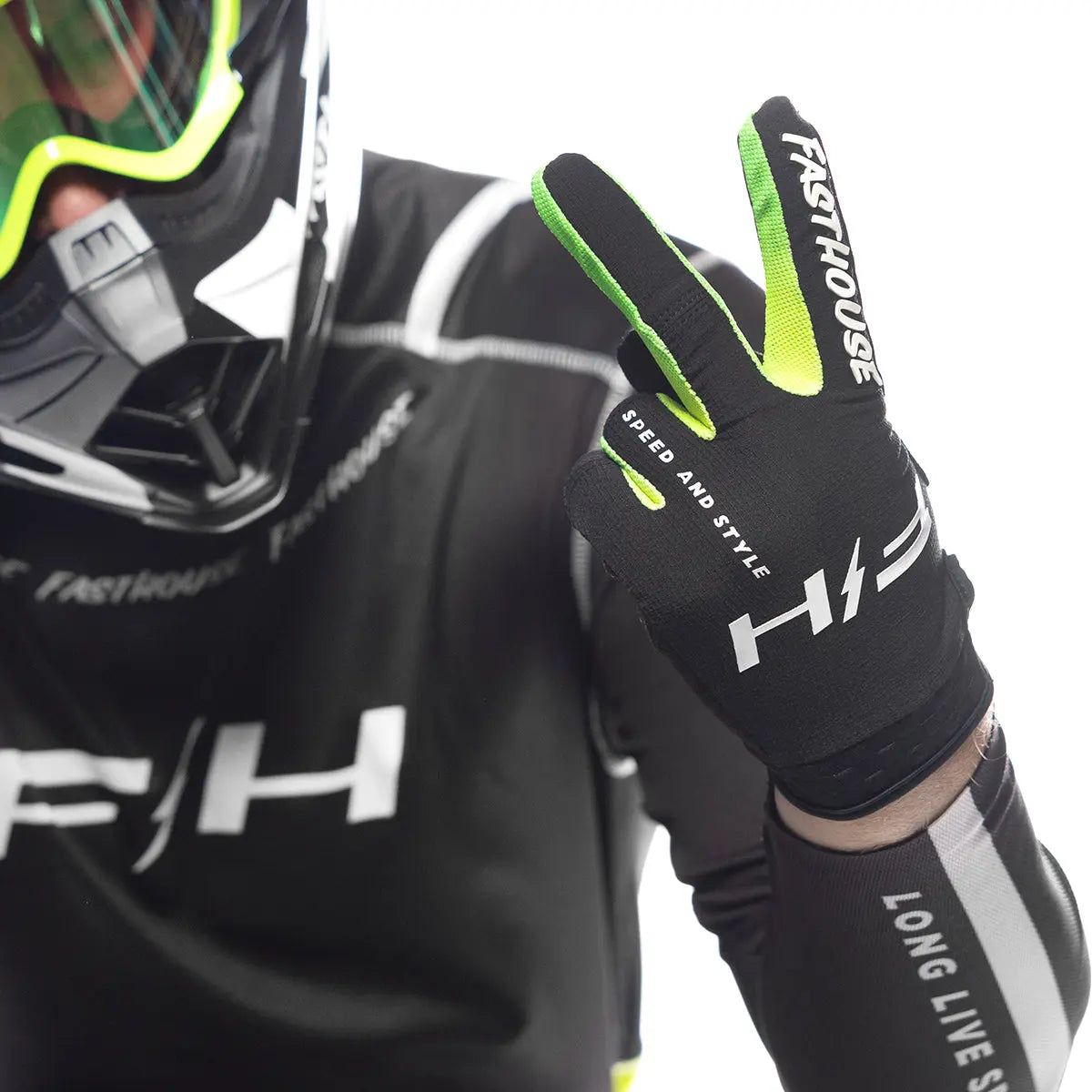 Elrod Nitro Glove - Black Neon - Fasthouse