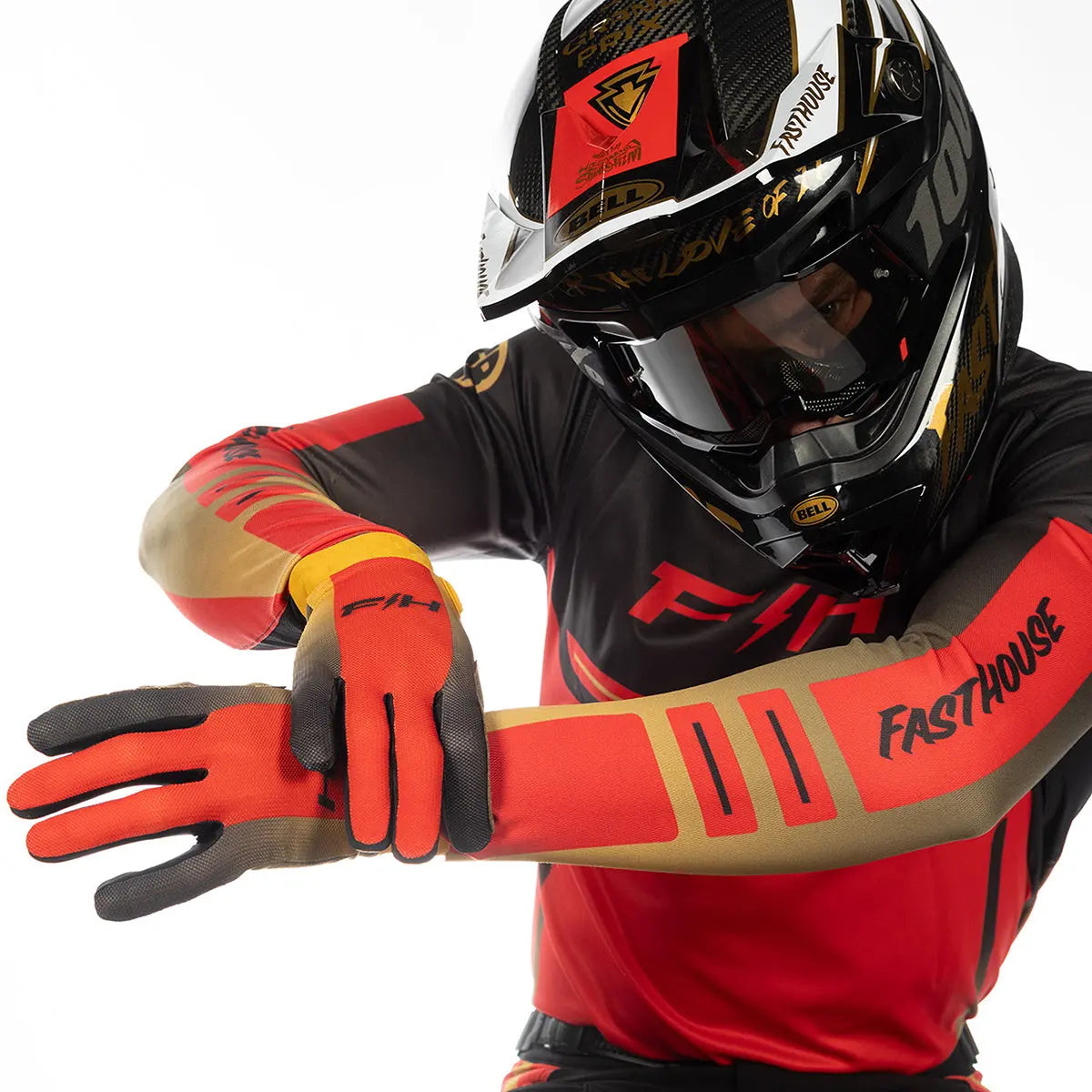 Vapor React Youth Glove - Racing Red/Black Fasthouse