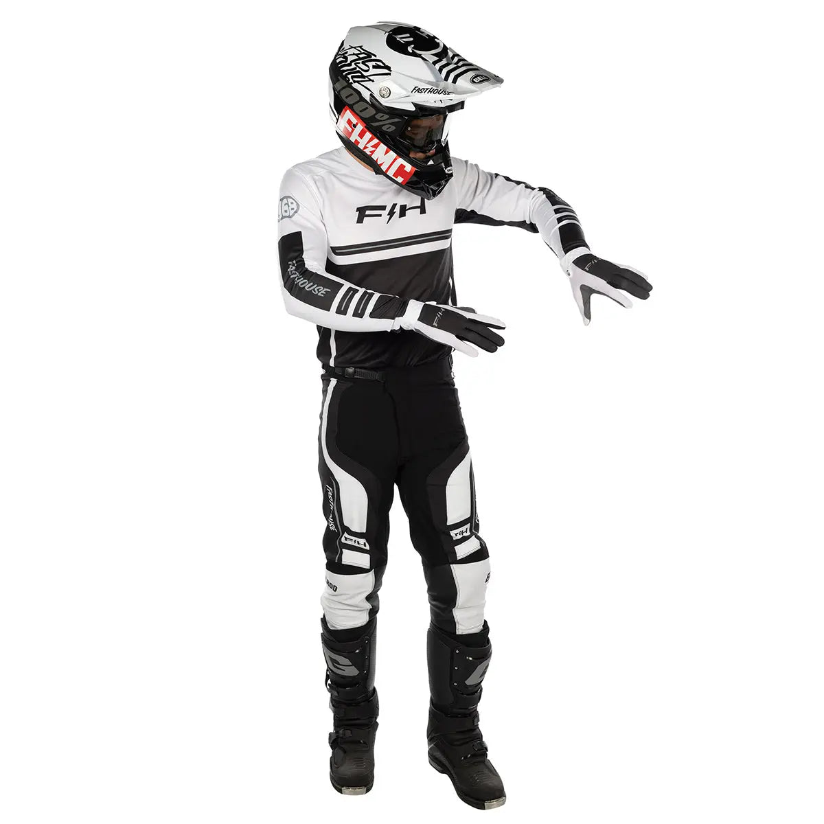 Elrod React Jersey - White/Black Fasthouse