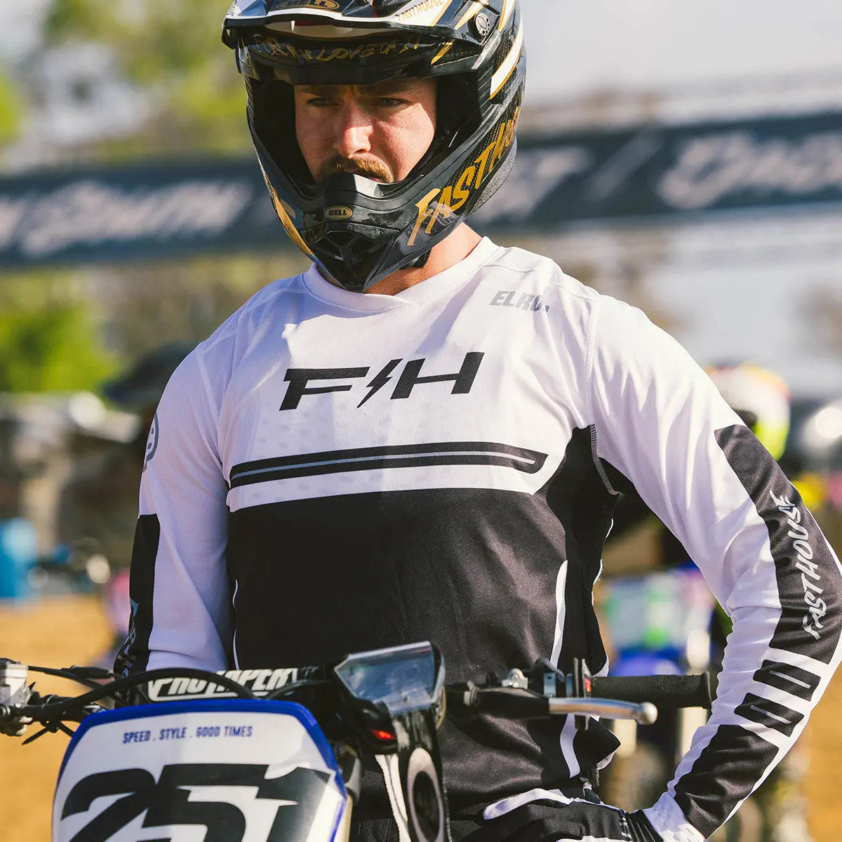 Elrod React Jersey - White/Black Fasthouse