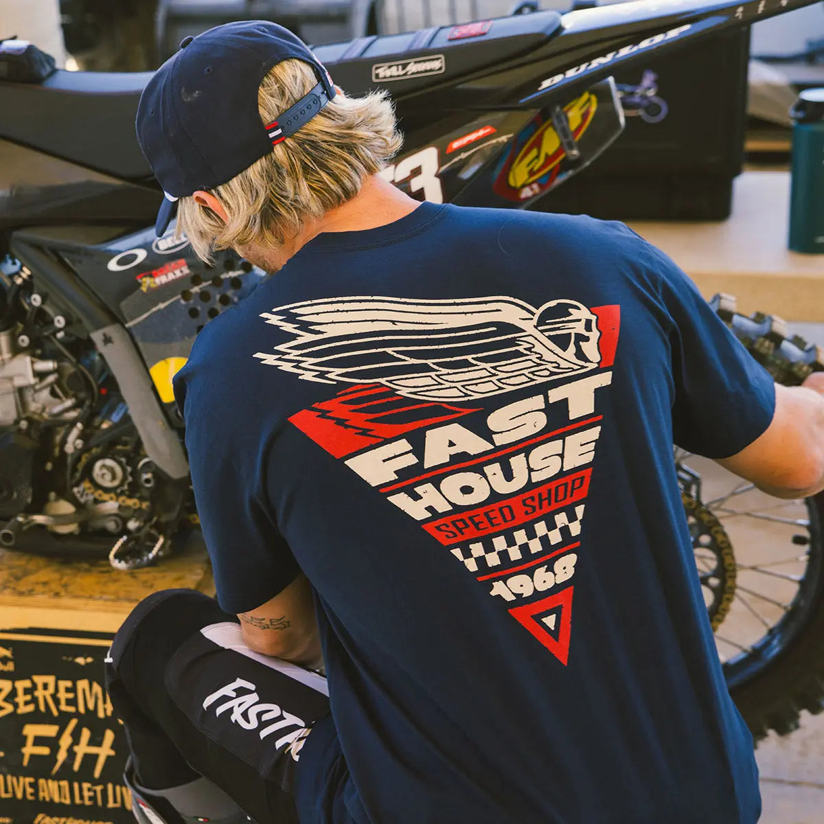 Flyer Tee - Navy - Fasthouse