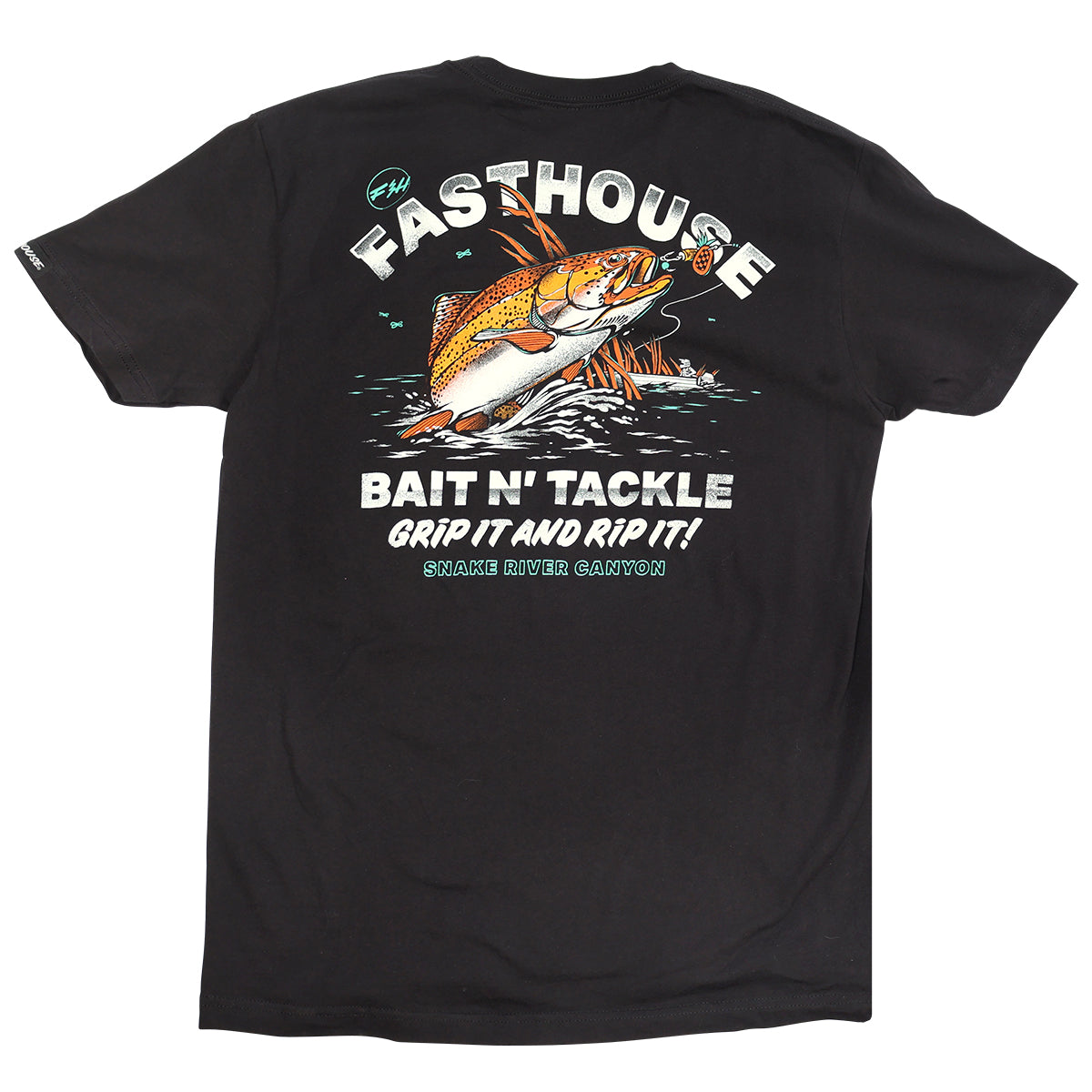 Fasthouse Gone Fishin' Short-Sleeve Tee - Black - Medium