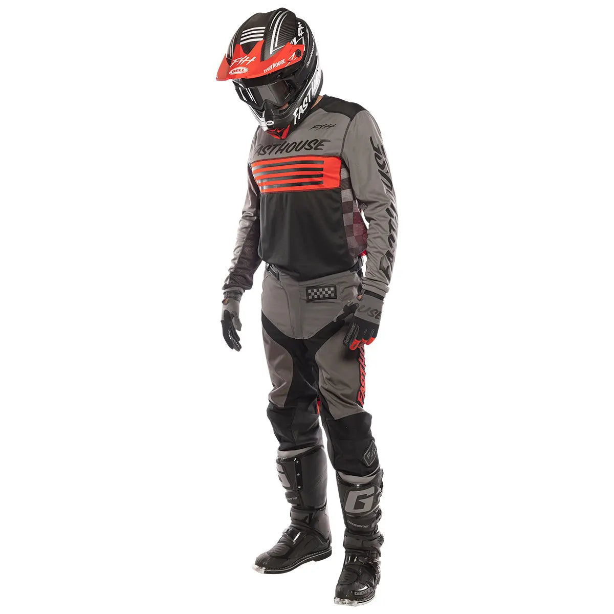 Grindhouse Pant - Gray/Red - Fasthouse