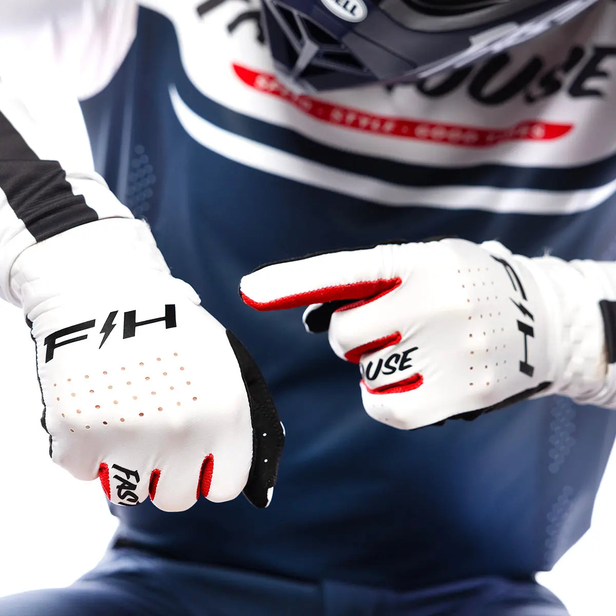 Helix Circuit Glove - White - Fasthouse