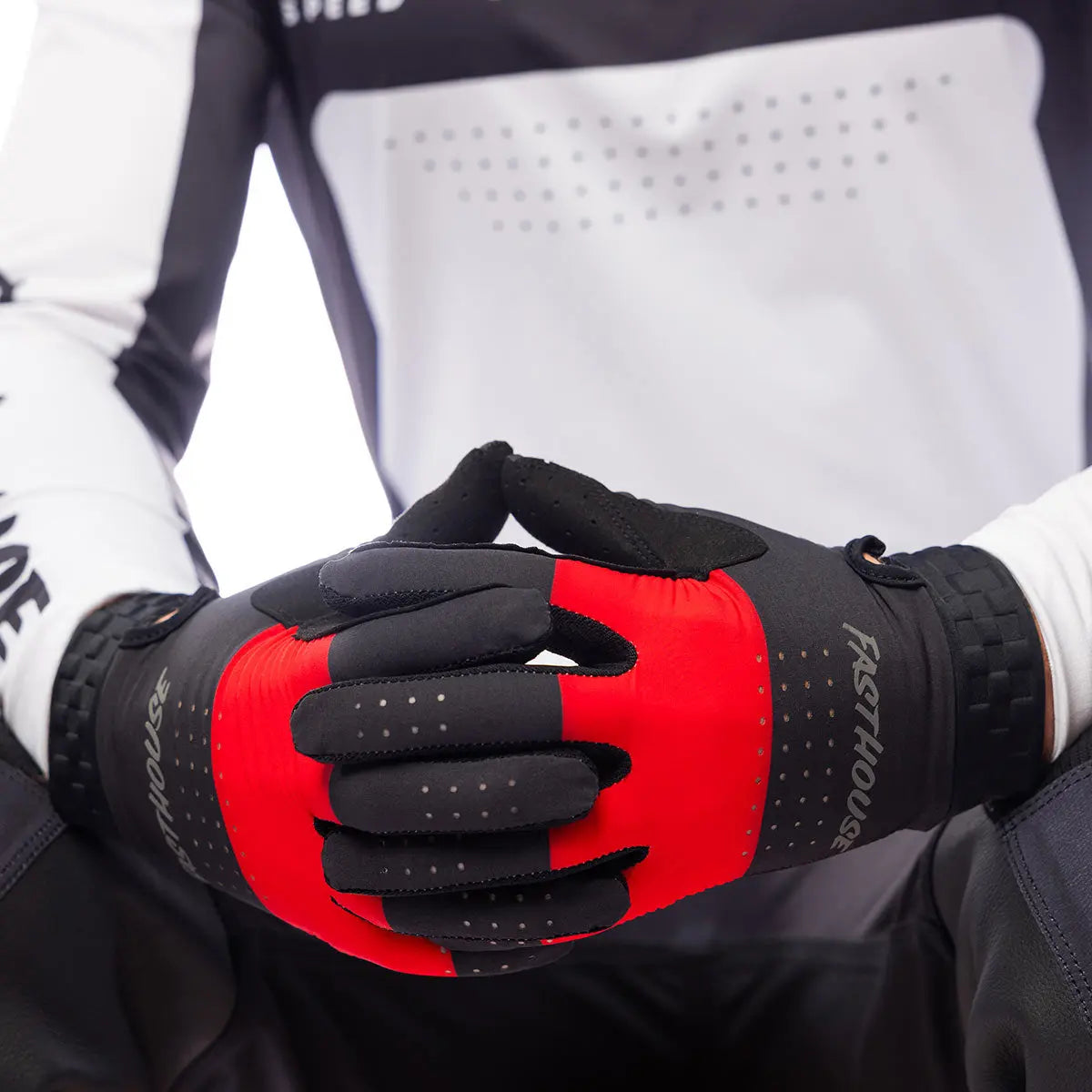 Helix Monaco Glove - Red/Black - Fasthouse