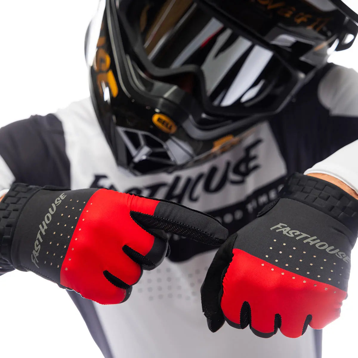 Helix Monaco Glove - Red/Black - Fasthouse