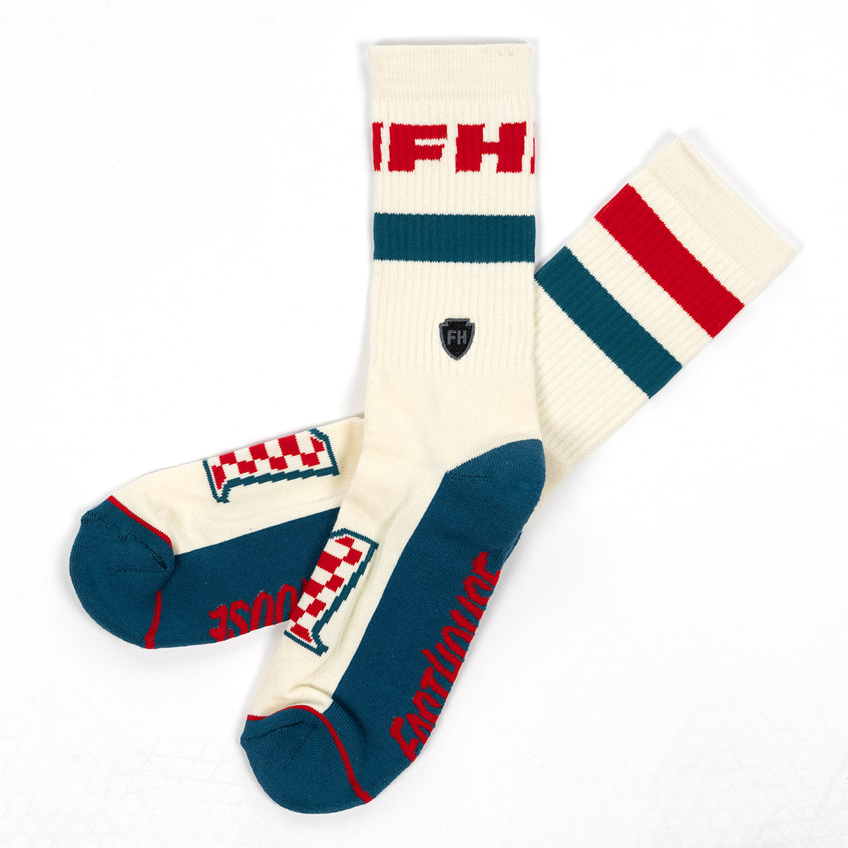 Heroes Crew Sock - Off White/Blue