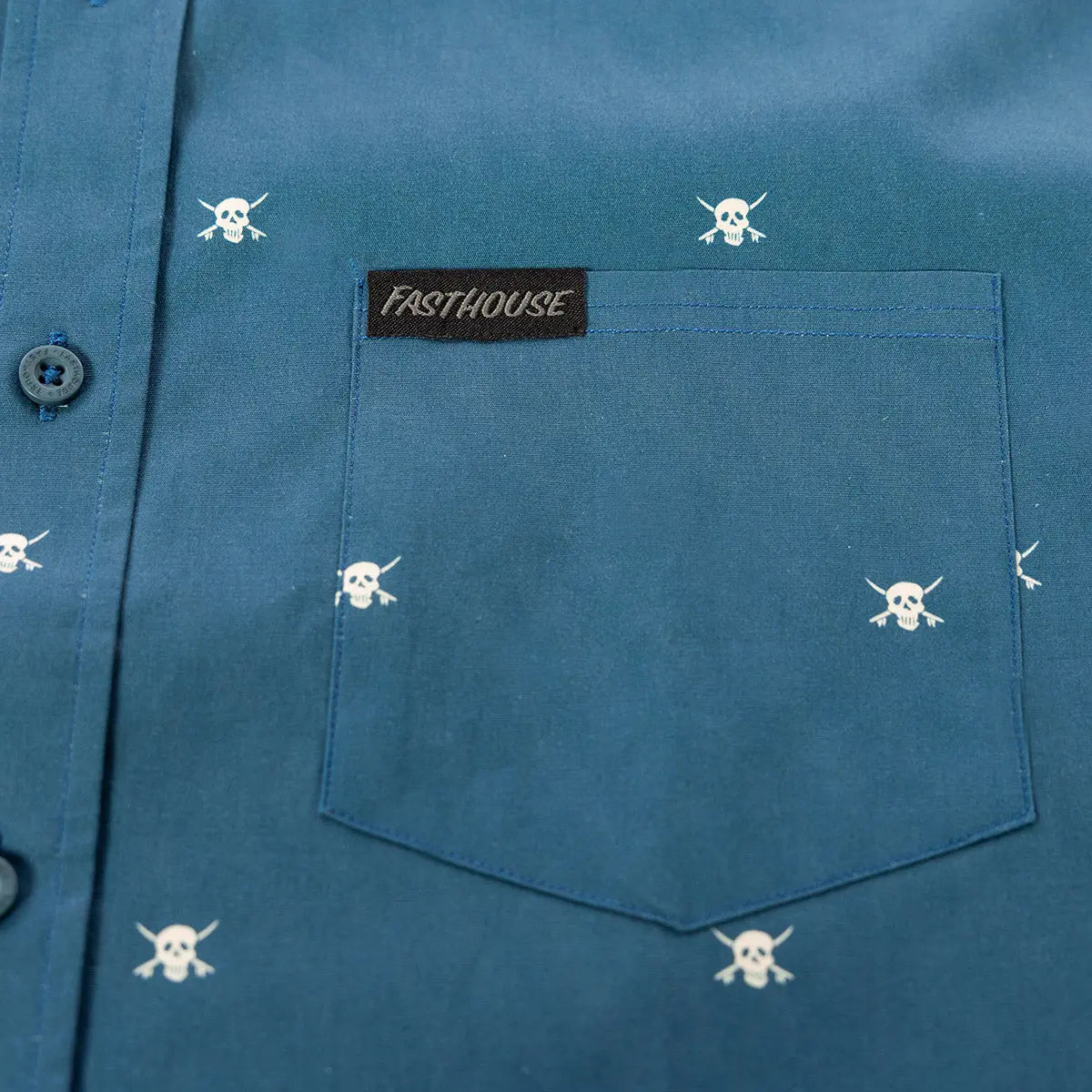 Jasper Youth Button Up Shirt - Vintage Blue - Fasthouse