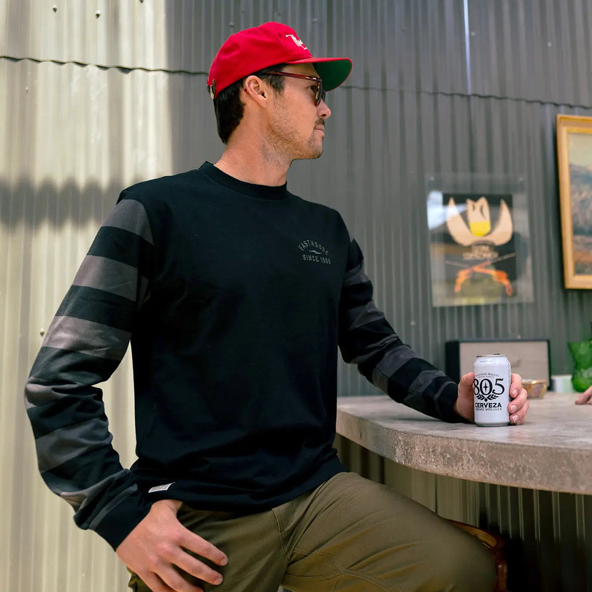 Blackout Yarn Dye Long Sleeve Tee - Fasthouse