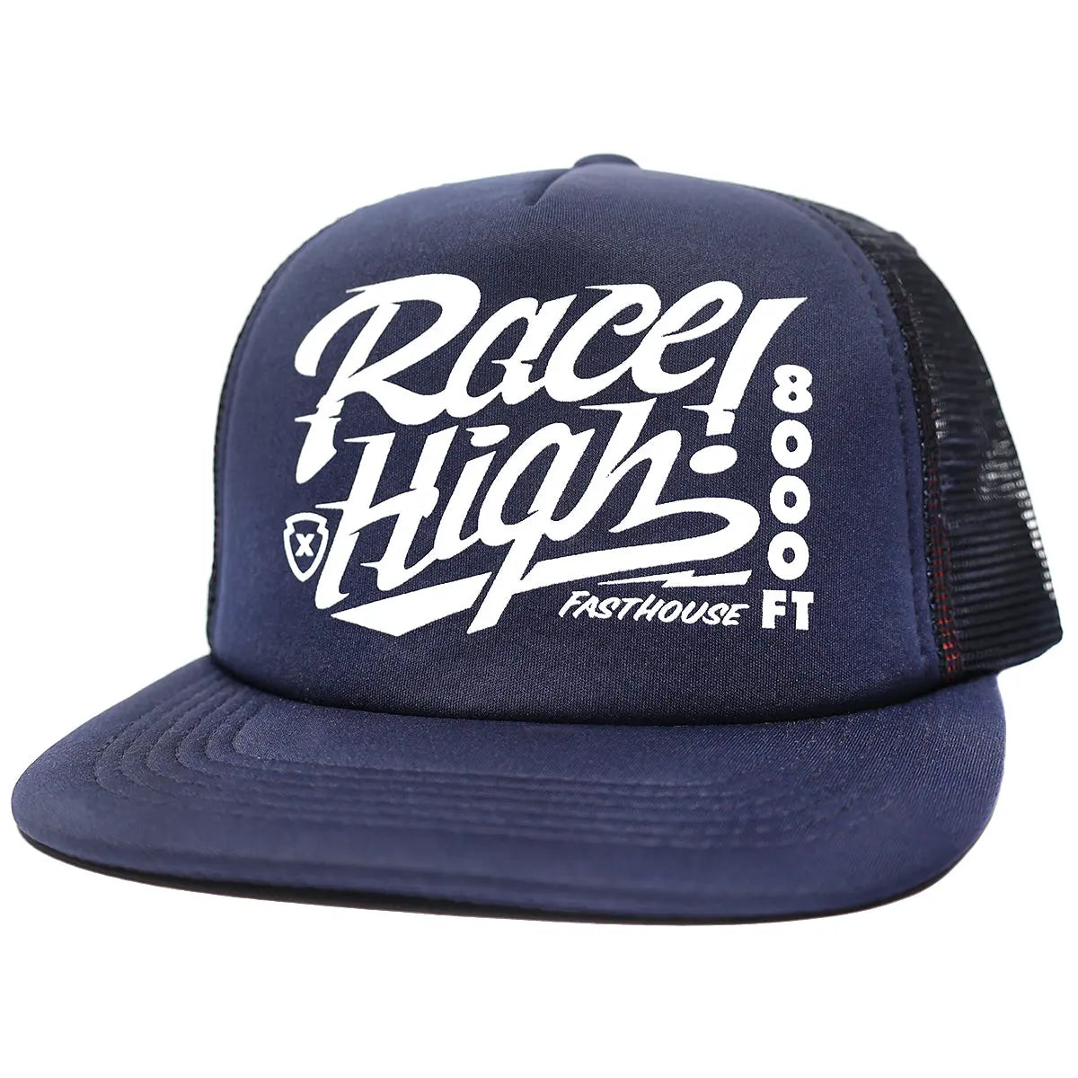FASTHOUSE Classic Fitted Baseball Cap - Navy Blue Stretch Fit Hat, Small-Medium Size