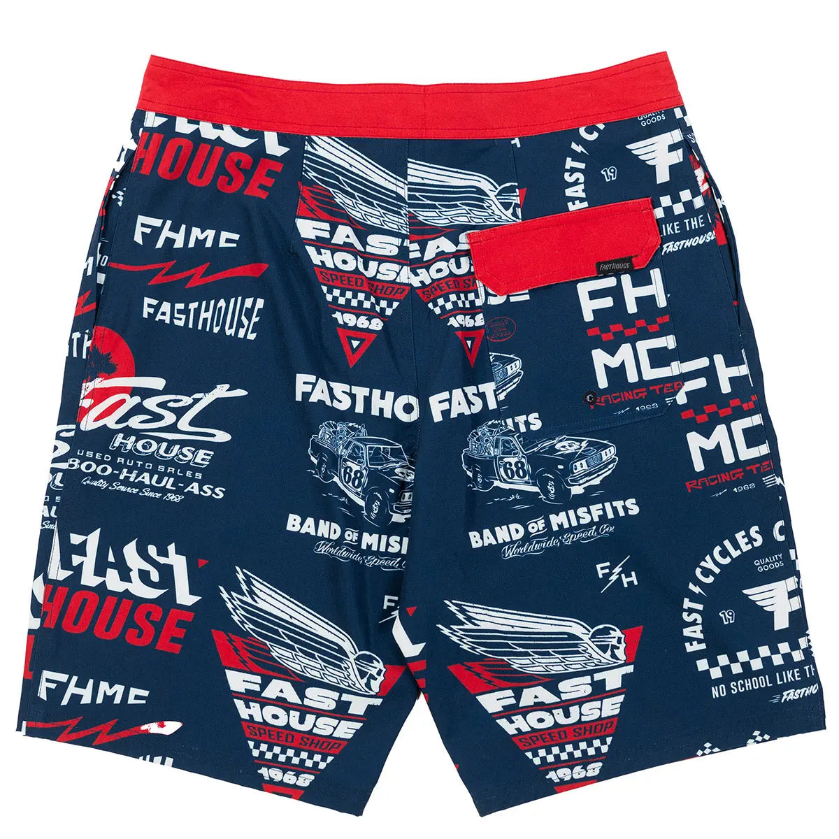 Medly 21" Boardshort - Navy/Red - Fasthouse