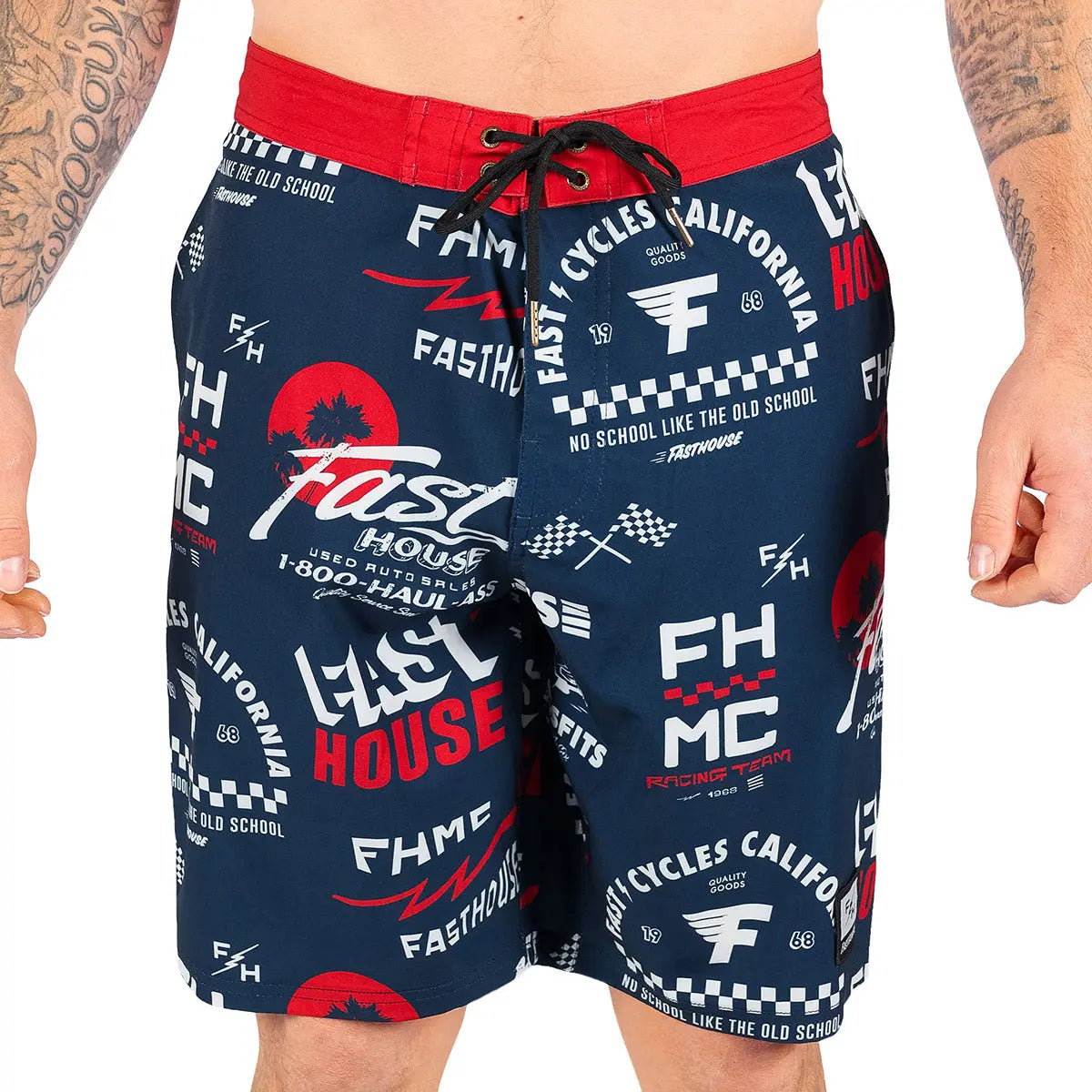 Medly 21" Boardshort - Navy/Red - Fasthouse