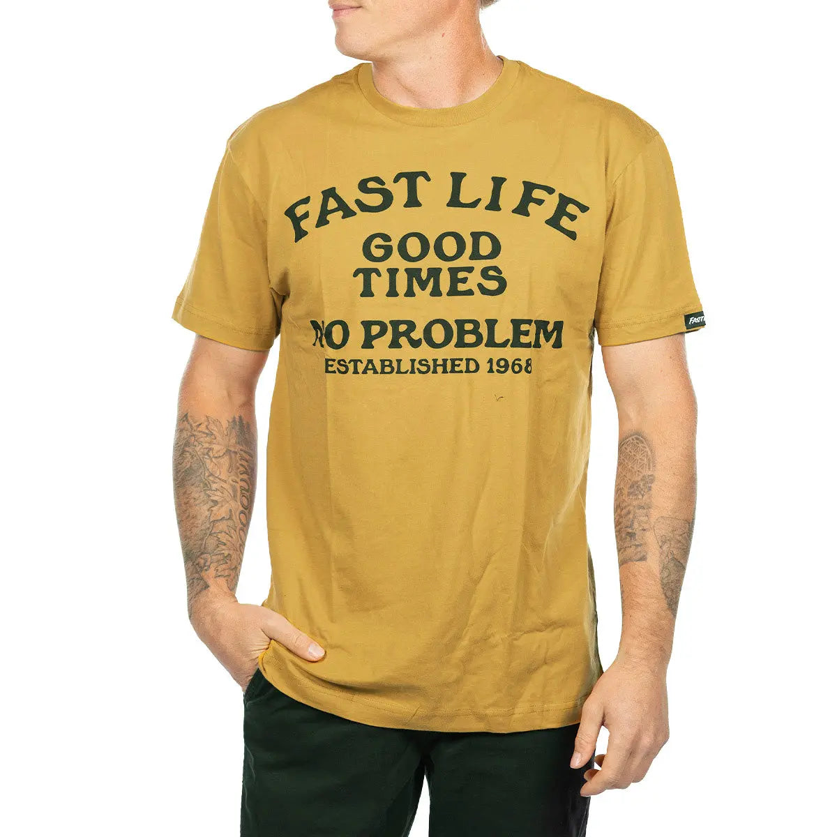 No Problem Tee - Spruce Yellow Fasthouse