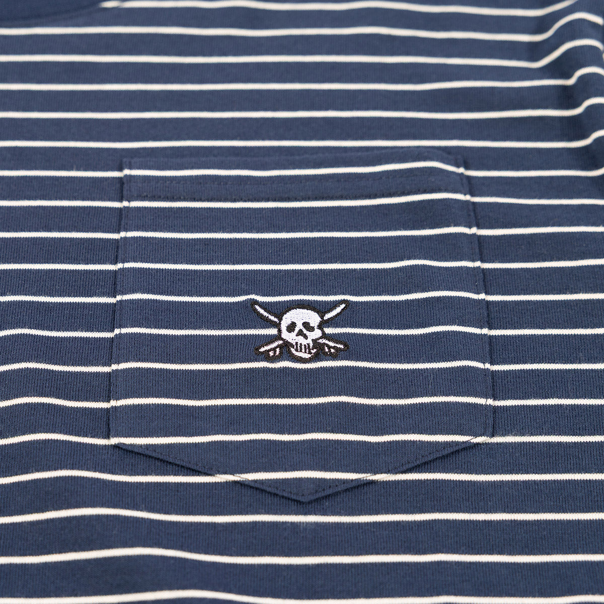 Rufus Yarn Dye Tee - Navy/White