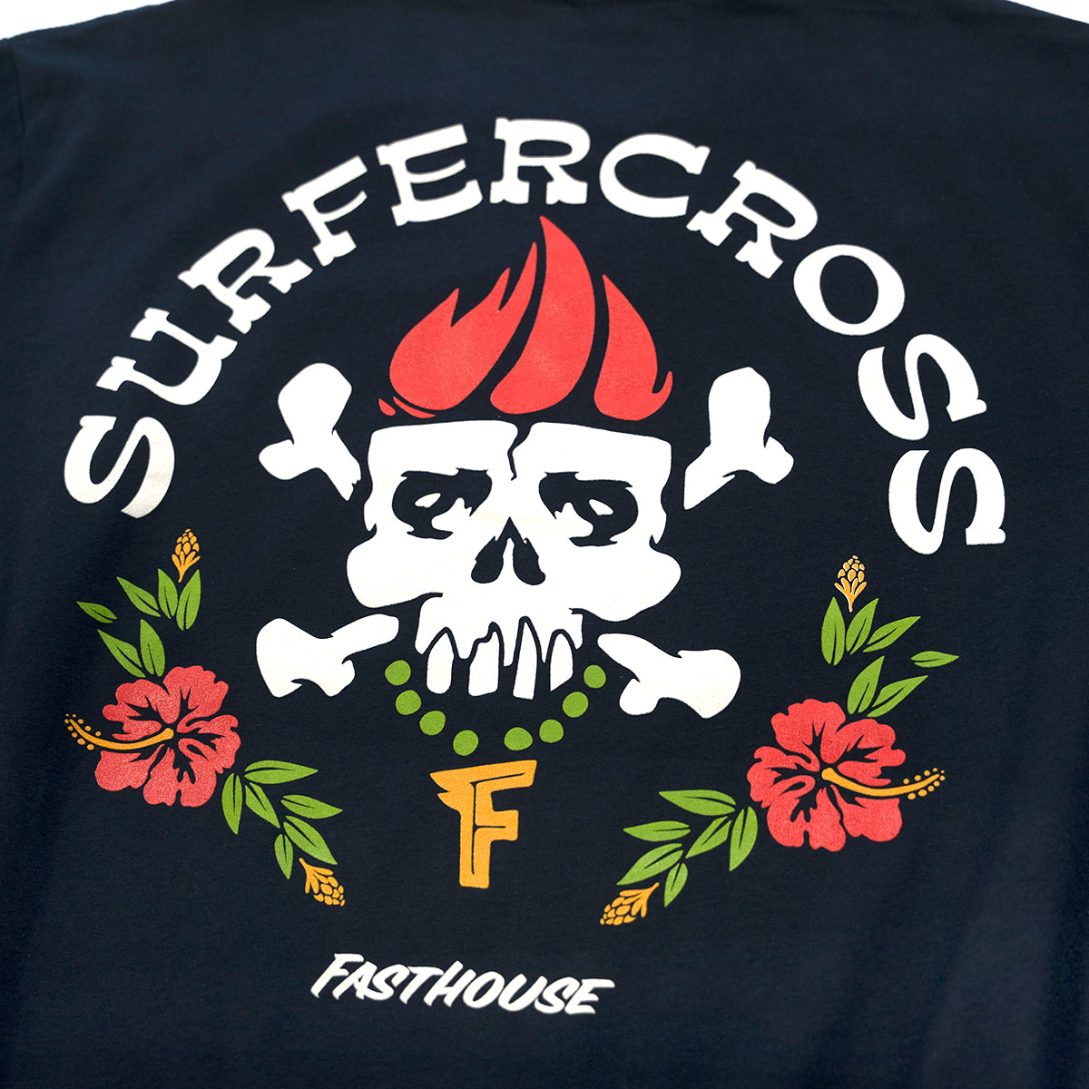 Surfercross Hibiscus Tee - Navy