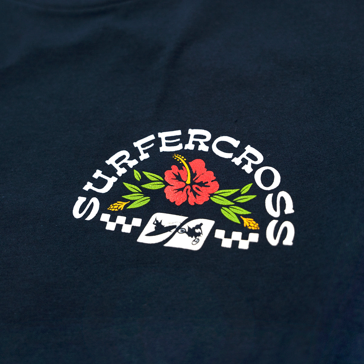 Surfercross Hibiscus Tee - Navy