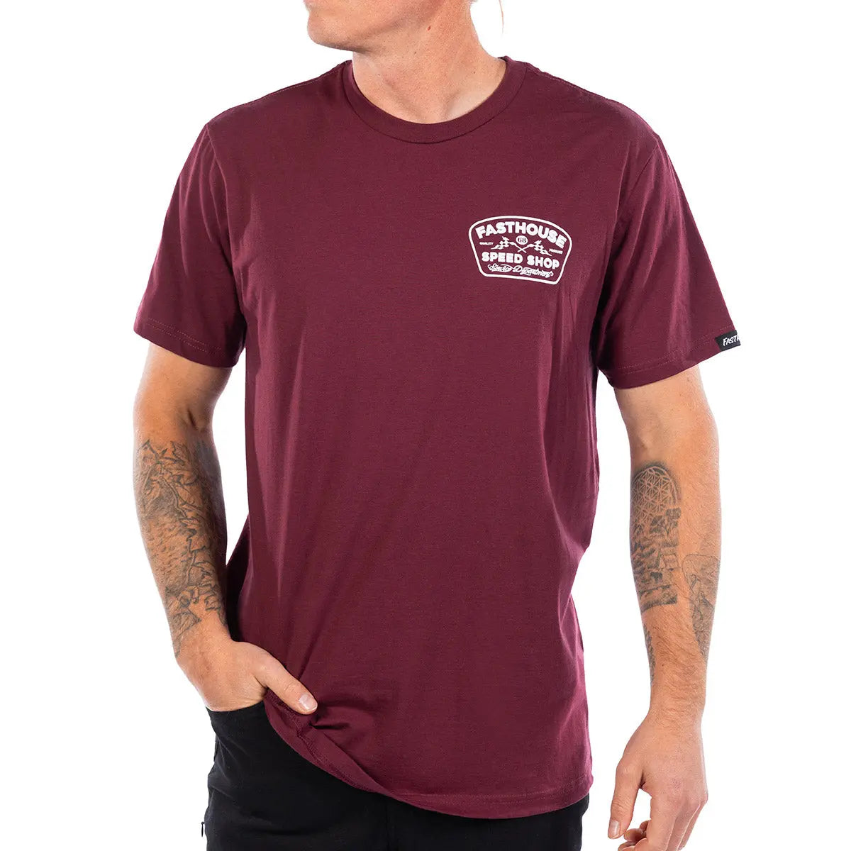 Wedged Tee - Maroon - Fasthouse