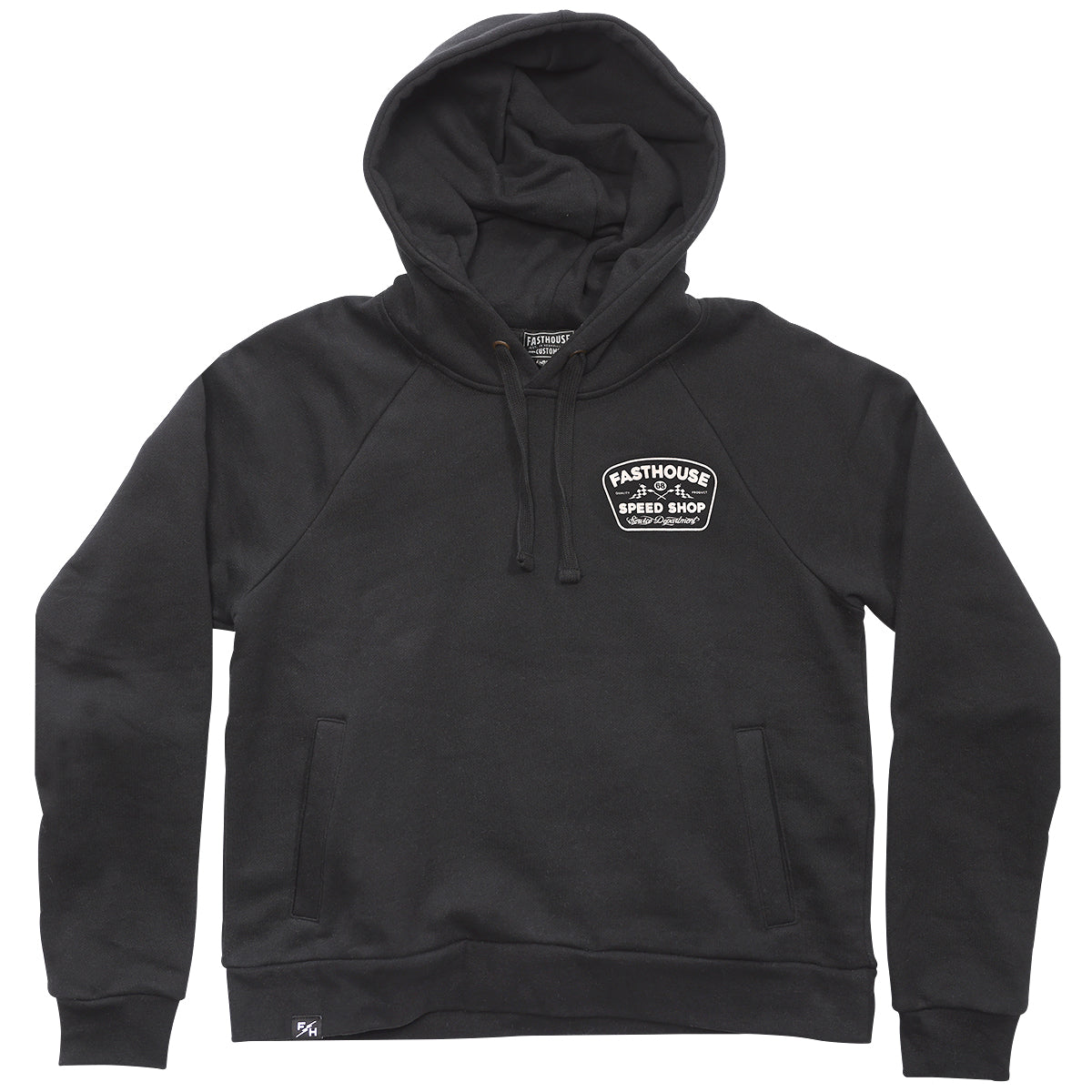 Wedged Women's Hooded Pullover - Black closeout