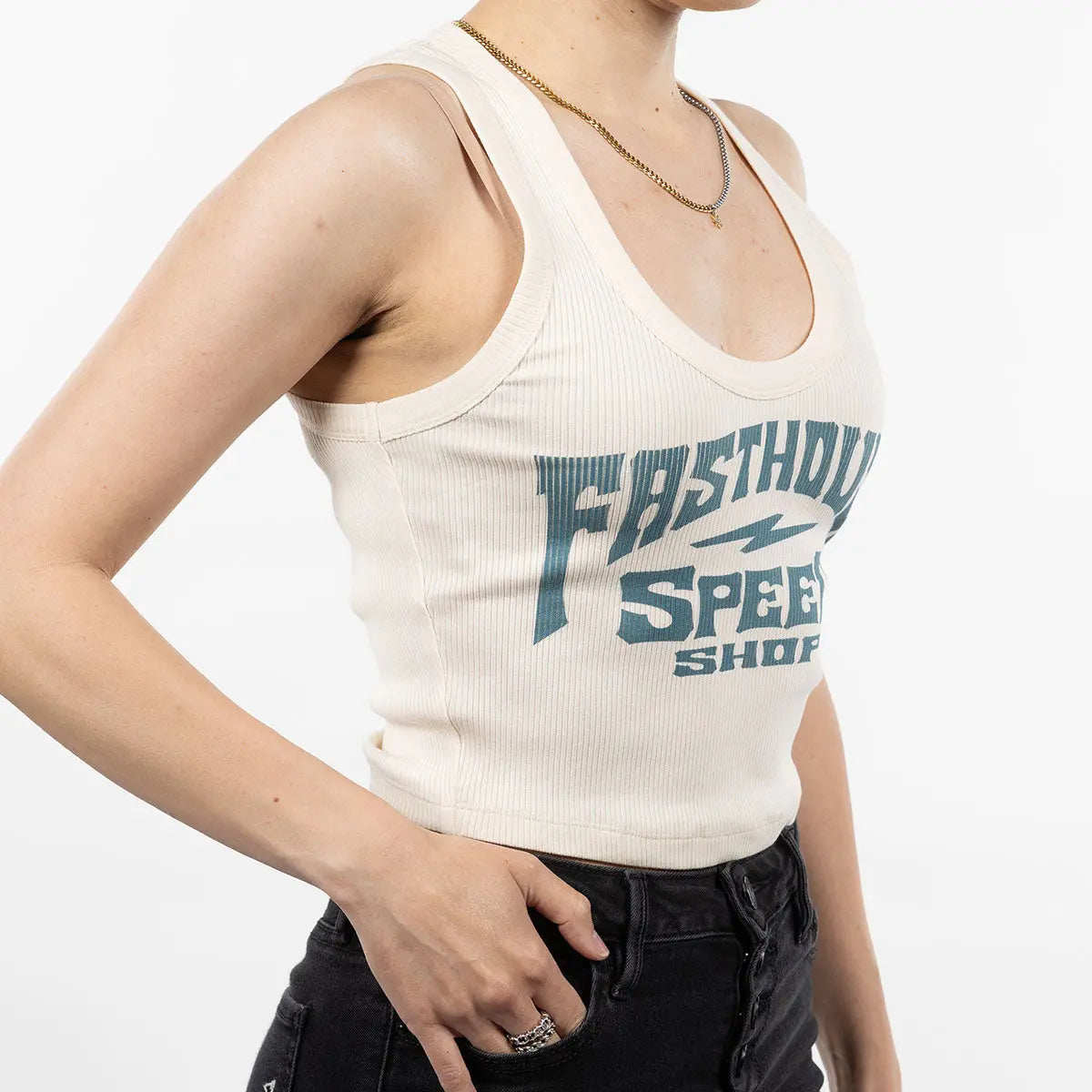 Womens Record Tank - Off White Fasthouse