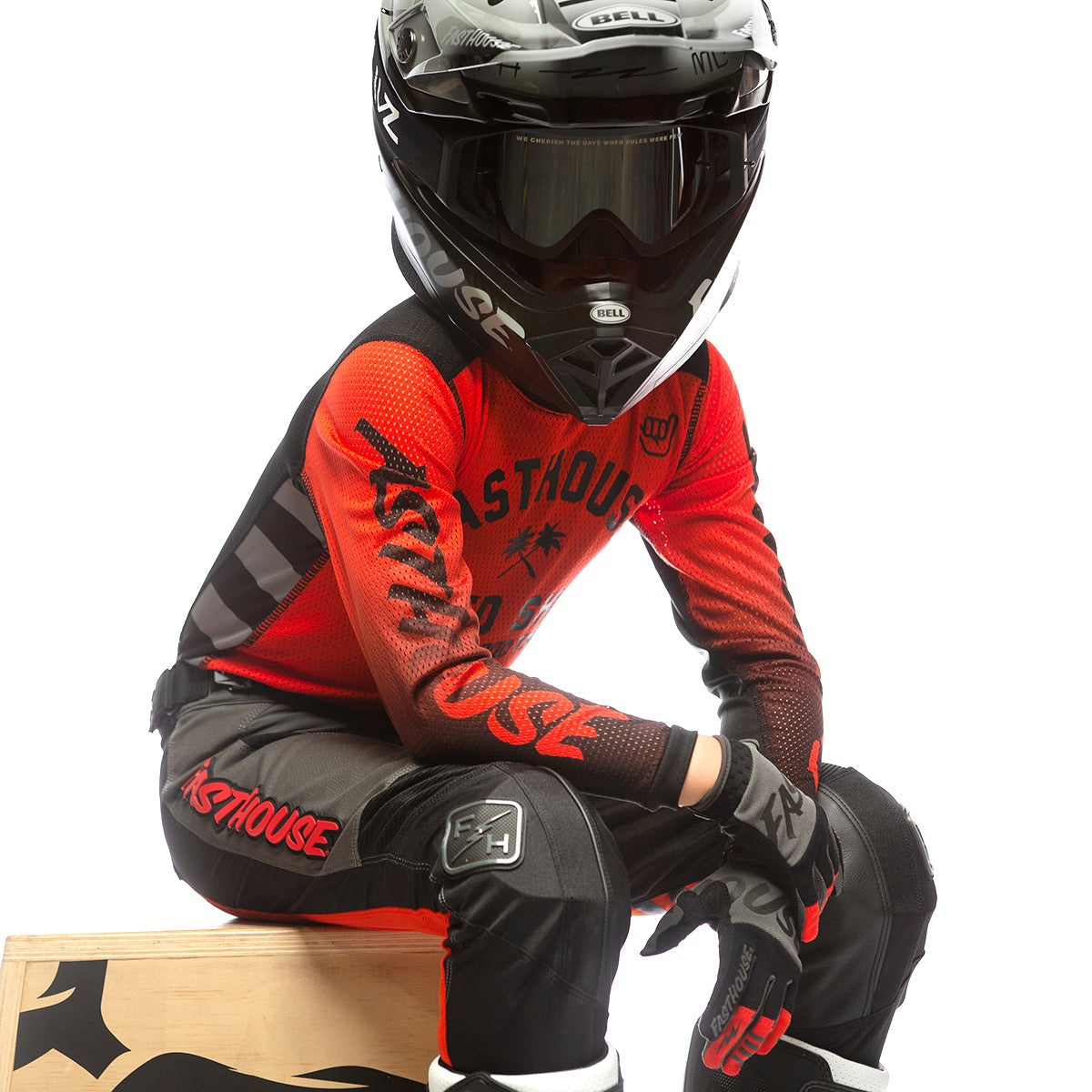 A/C Grindhouse Asher Youth Jersey - Infrared/Black closeout