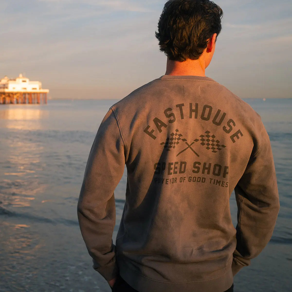 Crossroad Crew Neck Pullover - Shadow Crystal Wash - Fasthouse