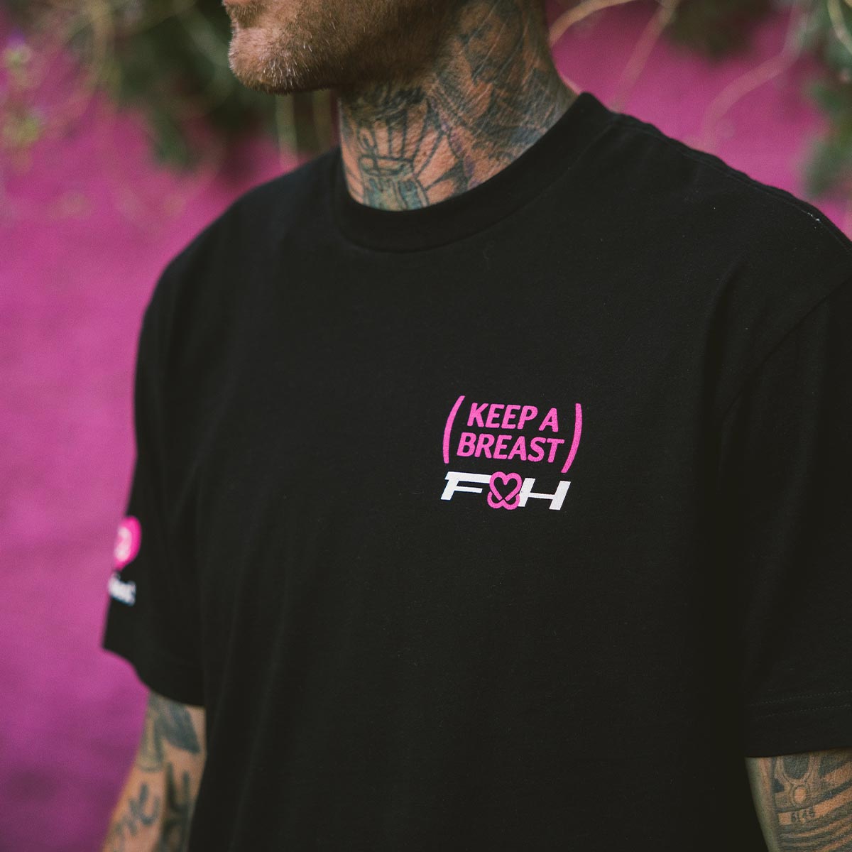 Keep A Breast Moto Crew Tee - Black