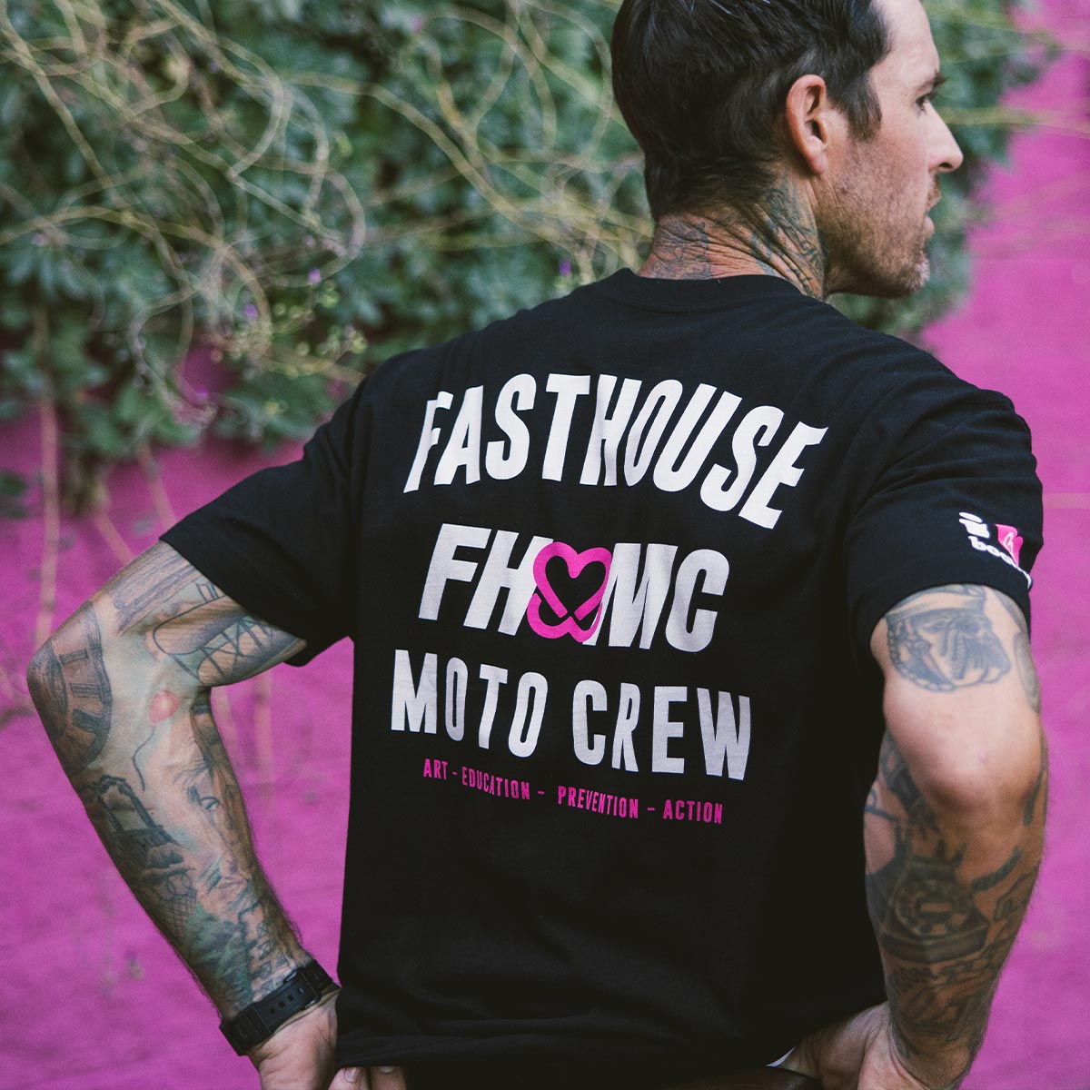 Keep A Breast Moto Crew Tee - Black