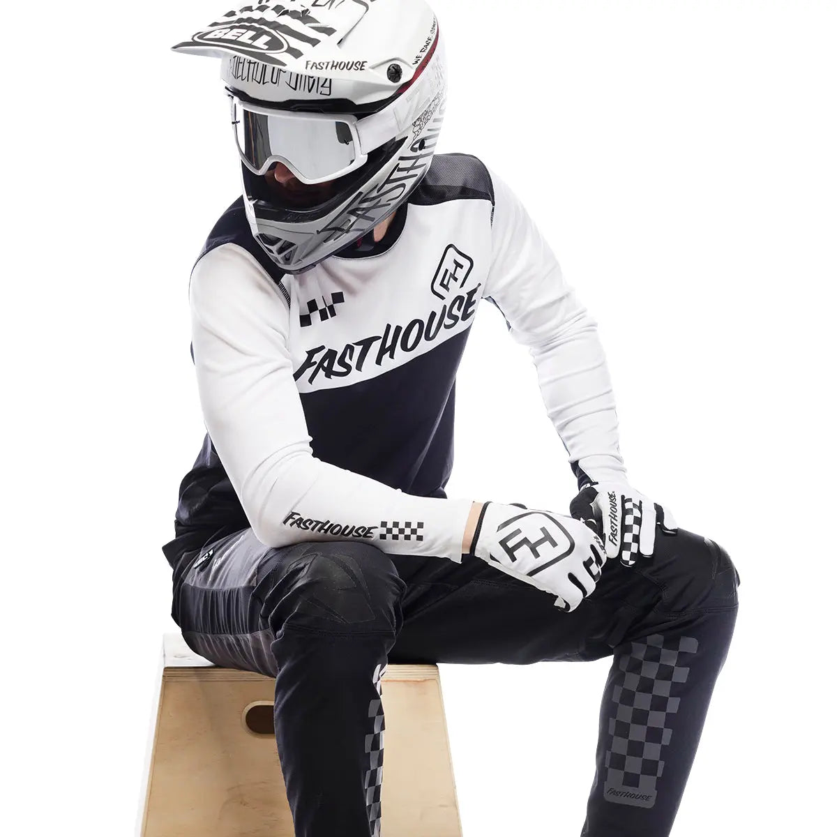 Alloy Block LS Jersey - White/Black - Fasthouse