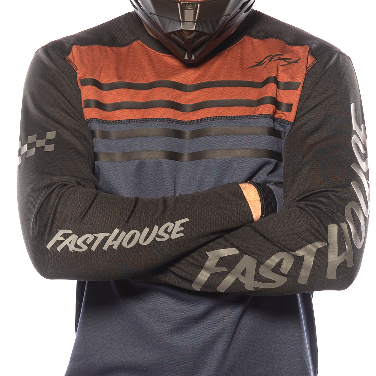 Alloy Sidewinder LS Jersey - Rust/Midnight Navy