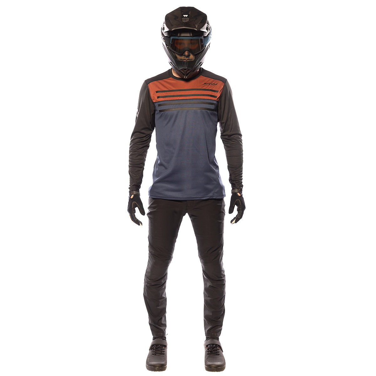 Alloy Sidewinder LS Jersey - Rust/Midnight Navy