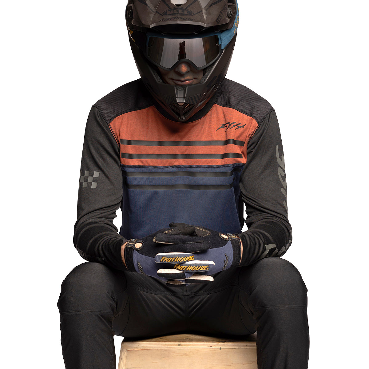 Alloy Sidewinder LS Jersey - Rust/Midnight Navy