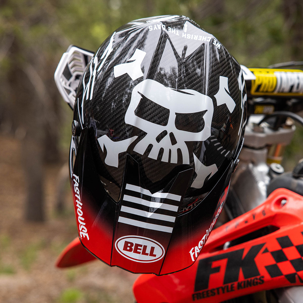 Bell Moto-10 Spherical Fasthouse Privateer Helmet - Black/Red Fasthouse