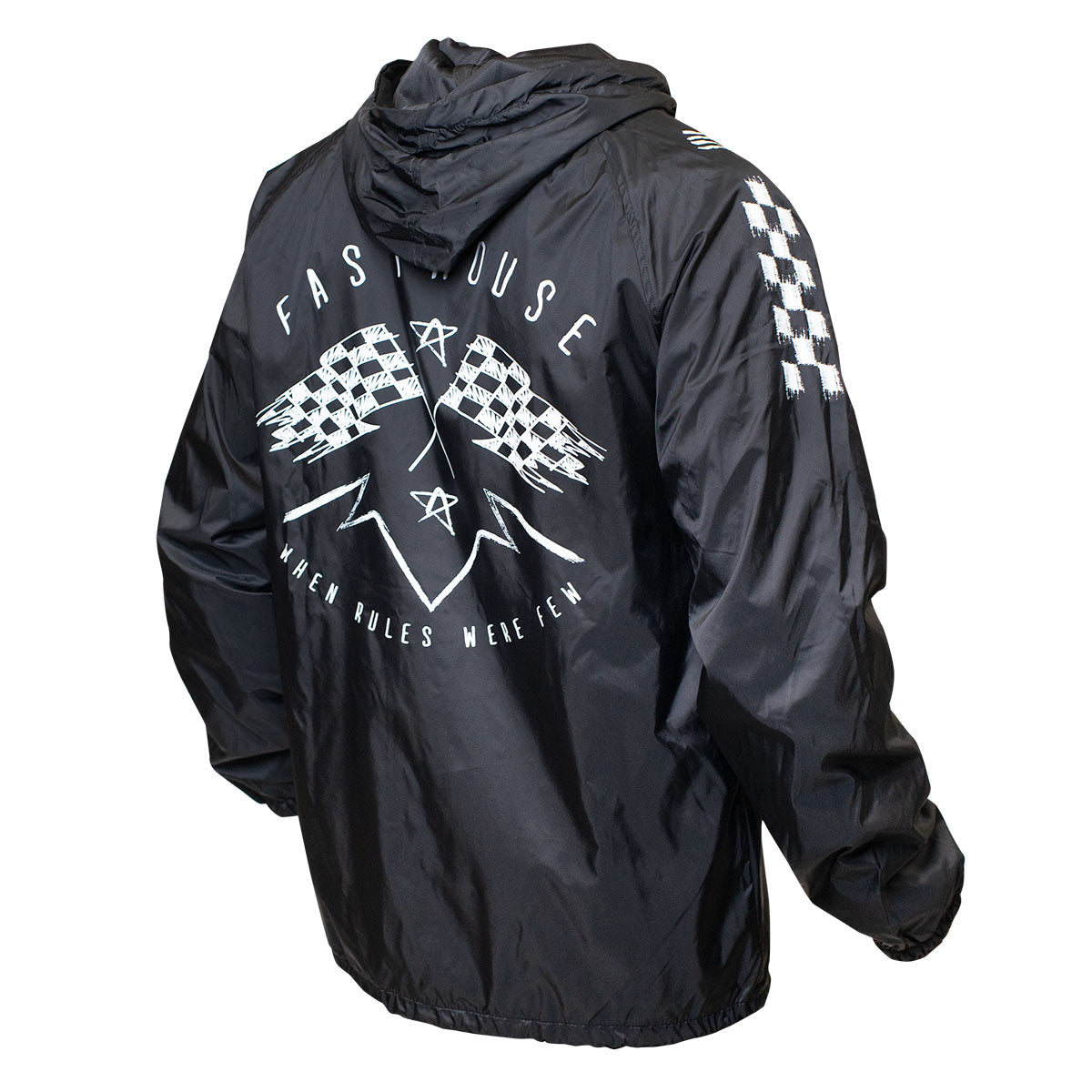 Back- Chaos Hooded Coaches Jacket - Black