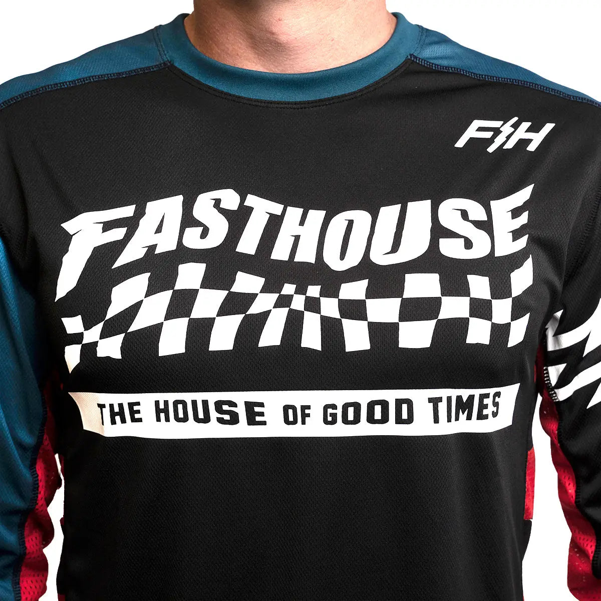 Classic Velocity LS Youth Jersey - Black/Indigo - Fasthouse