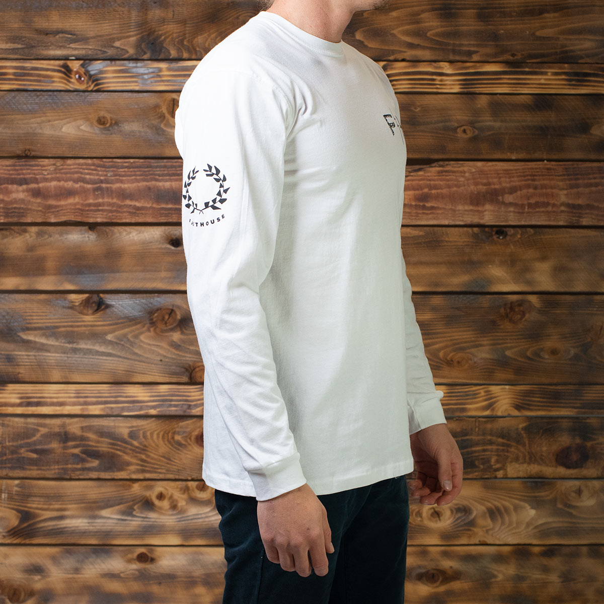 Victory Wreath LS Tee - White