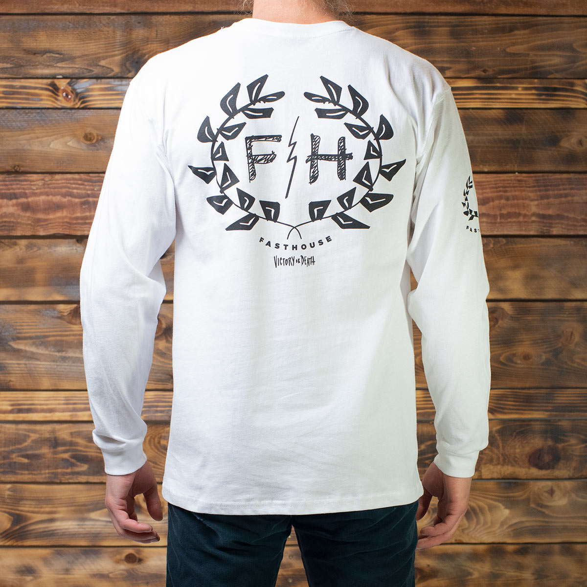 Victory Wreath LS Tee - White