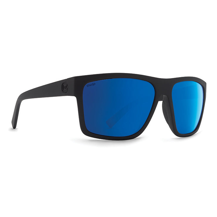 VonZipper Dipstick Polarized Sunglasses - Black Satin/Wildlife Blue Flash Fasthouse