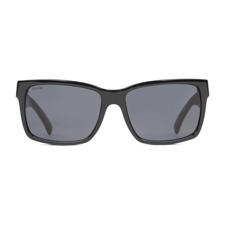VonZipper Elmore Polarized Sunglasses - Black Gloss/Wildlife Vintage Gray Fasthouse