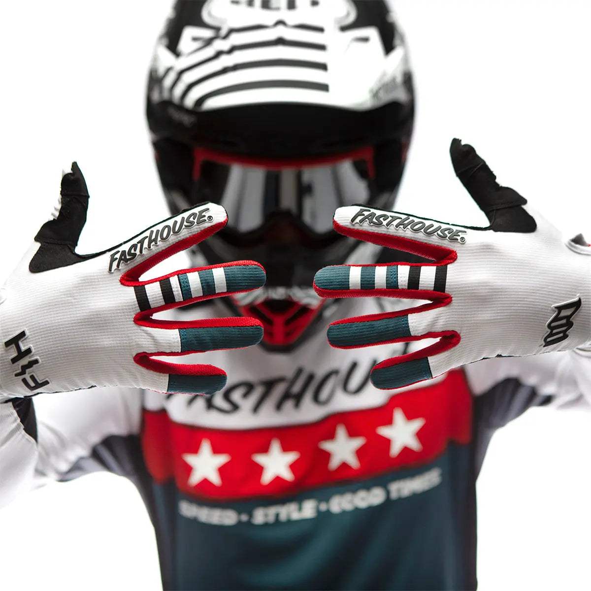 Elrod Astre Youth Glove - White/Slate - Fasthouse