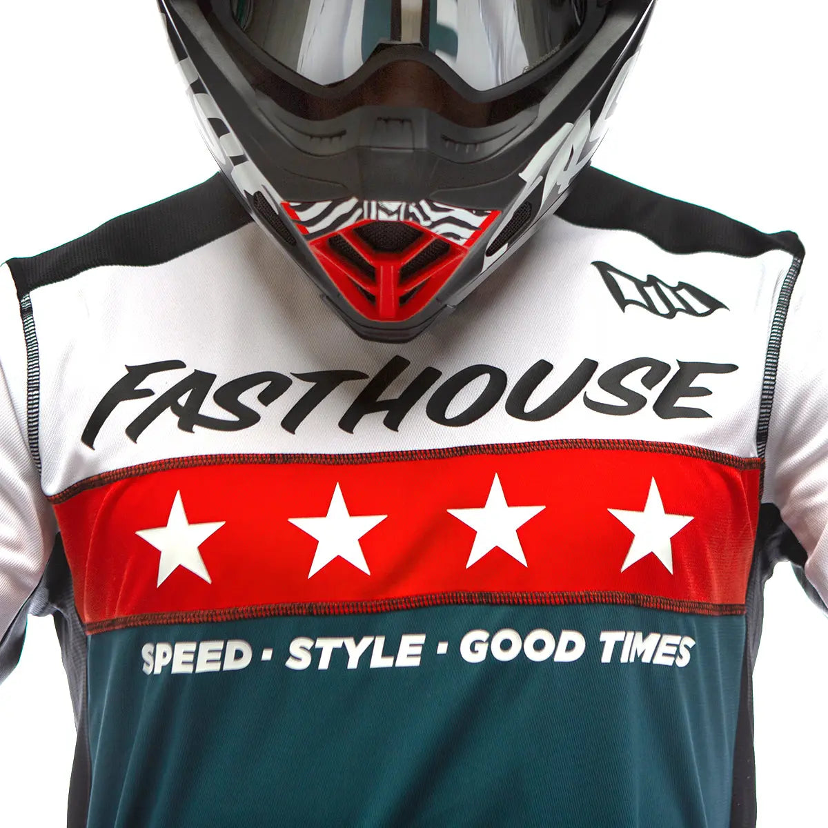 Elrod Astre Youth Jersey - White/Slate - Fasthouse
