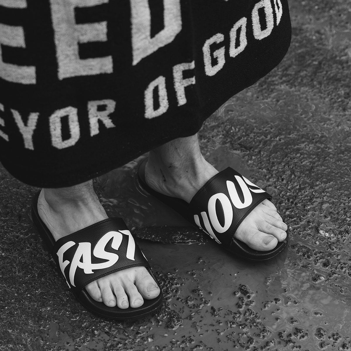 Logo Slide Sandals Black