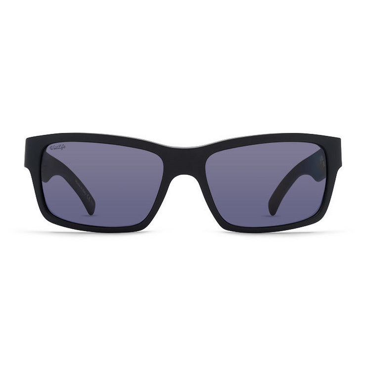 VonZipper Fulton Polarized Sunglasses - Black Satin/Wildlife Vintage Gray Fasthouse