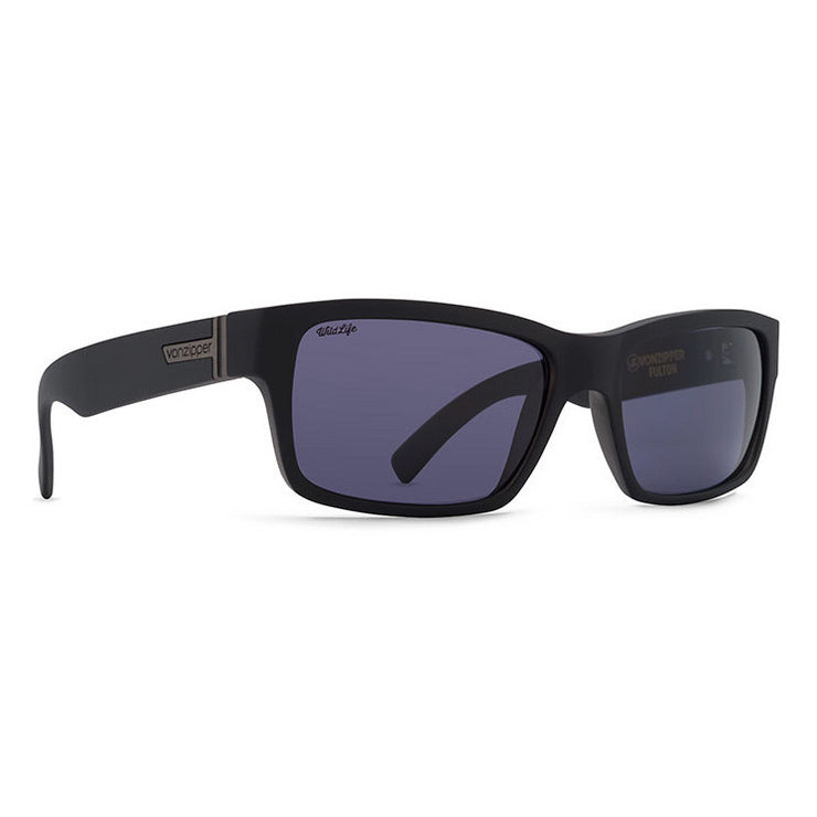 VonZipper Fulton Polarized Sunglasses - Black Satin/Wildlife Vintage Gray Fasthouse