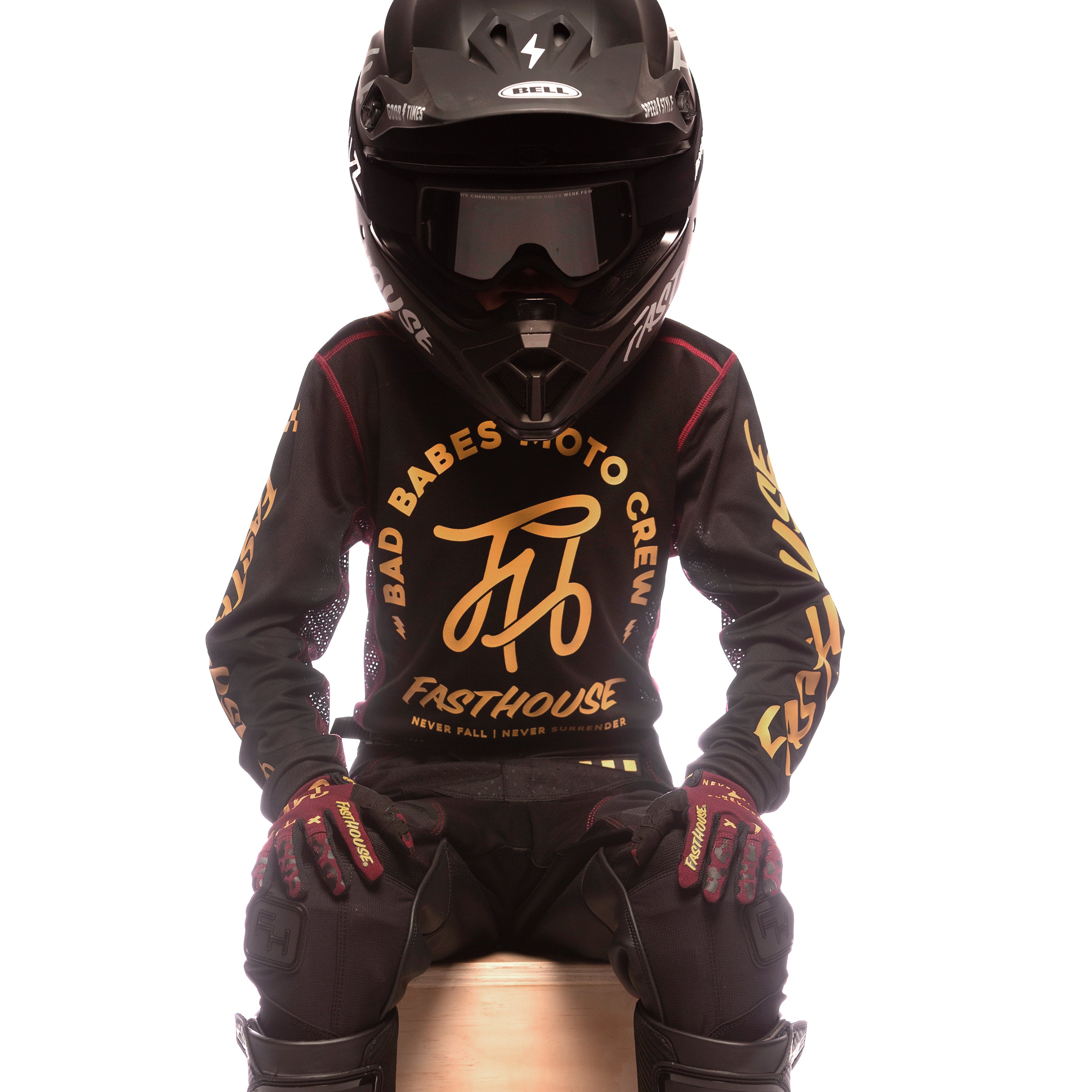 Grindhouse Golden Script Girl's Jersey - Black