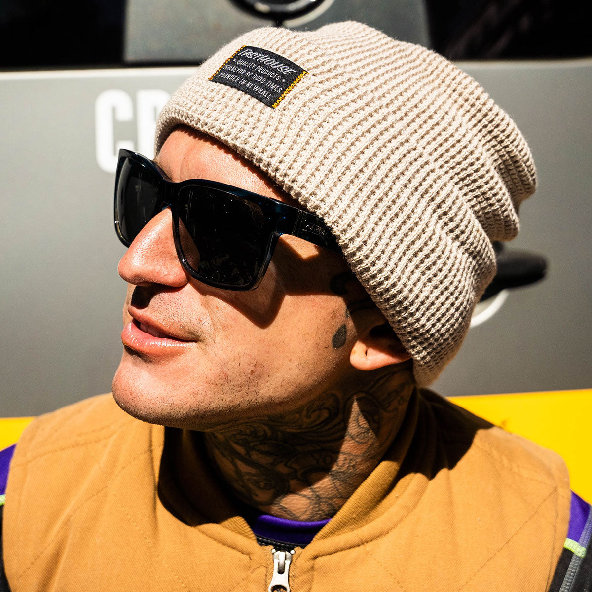 Waffle Beanie - Bone closeout