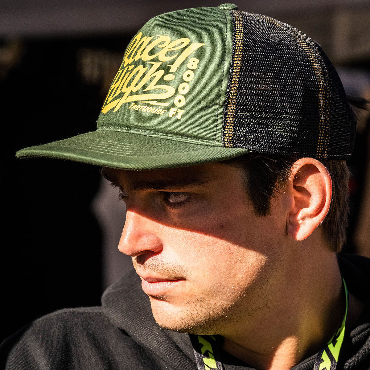 Mammoth Race High Trucker Hat - Green Fasthouse