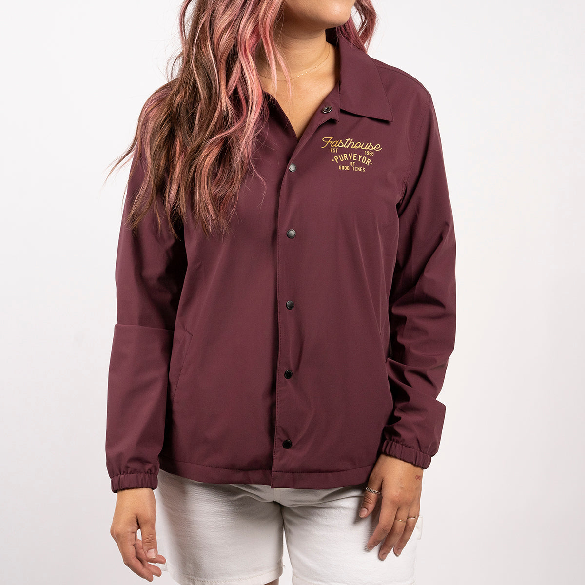 Novel Women's Coaches Jacket - Maroon