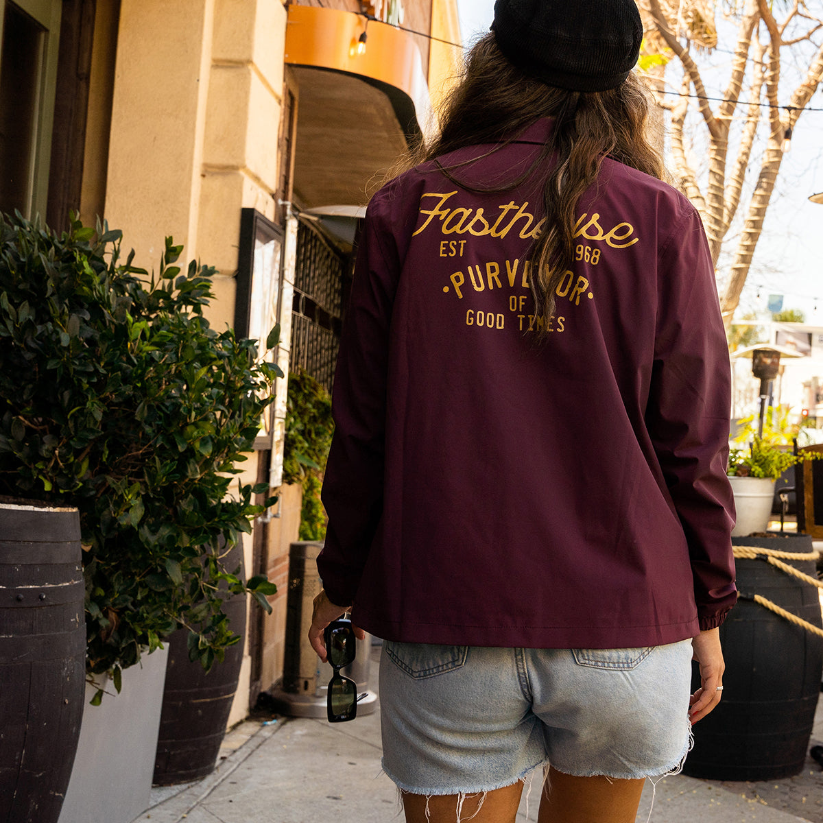 Novel Women's Coaches Jacket - Maroon