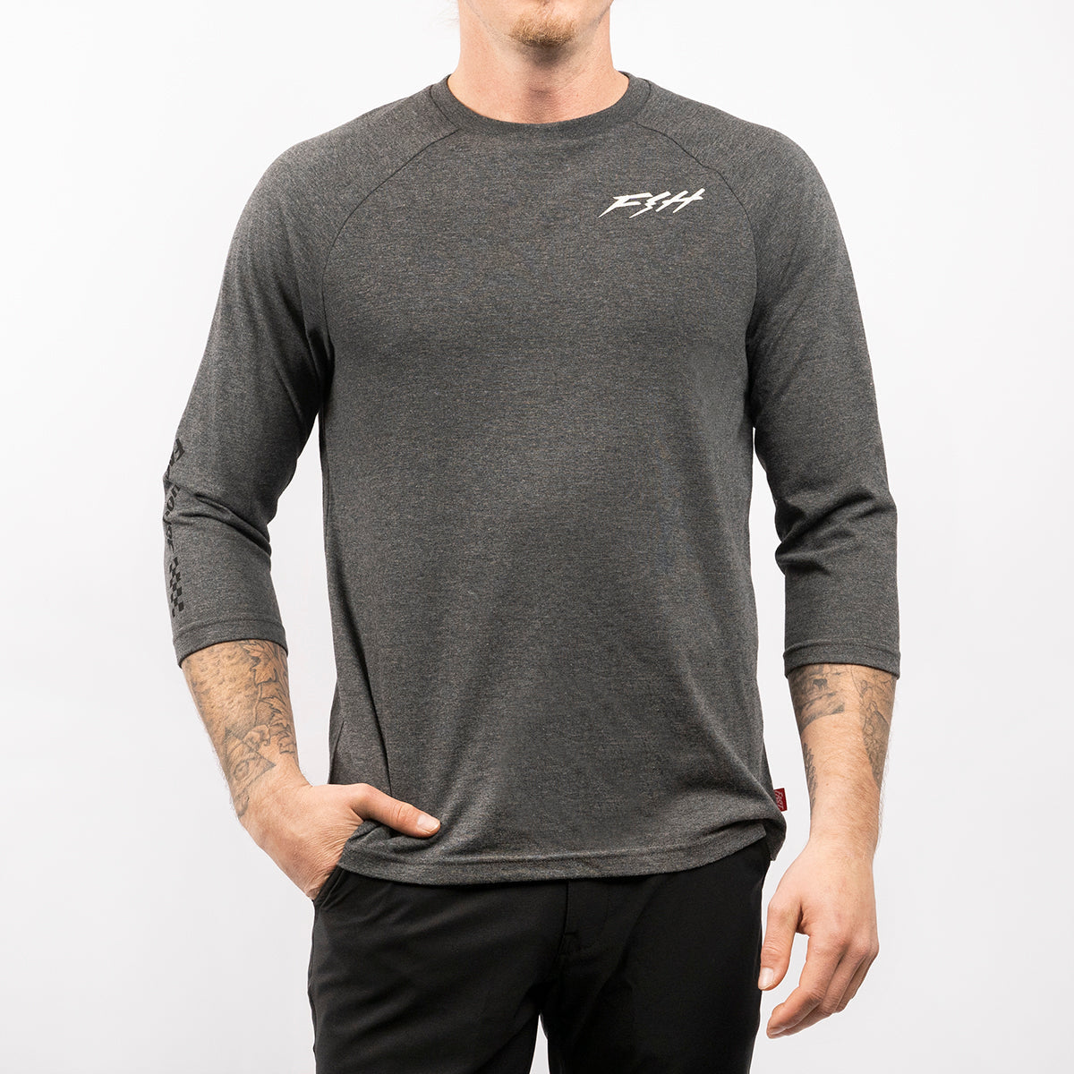 Rush Raglan Tech Tee - Charcoal Heather Closeout